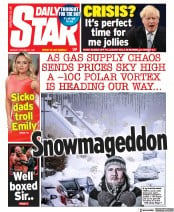 Daily Star (UK) Newspaper Front Page for 11 October 2021
