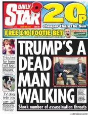 Daily Star (UK) Newspaper Front Page for 11 November 2016