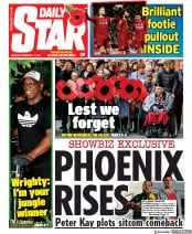 Daily Star (UK) Newspaper Front Page for 11 November 2019