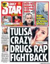 Daily Star (UK) Newspaper Front Page for 11 December 2013