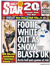 Daily Star (UK) Newspaper Front Page for 11 January 2017