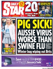 Daily Star (UK) Newspaper Front Page for 11 January 2018