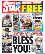 Daily Star (UK) Newspaper Front Page for 11 January 2022