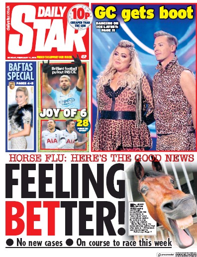 Daily Star Newspaper Front Page (UK) for 11 February 2019