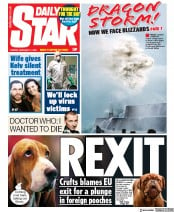 Daily Star (UK) Newspaper Front Page for 11 February 2020