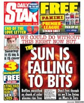 Daily Star (UK) Newspaper Front Page for 11 February 2023
