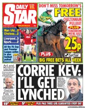 Daily Star (UK) Newspaper Front Page for 11 March 2013