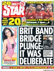 Daily Star (UK) Newspaper Front Page for 11 March 2016