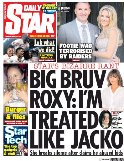 Daily Star Newspaper Front Page (UK) for 11 March 2019