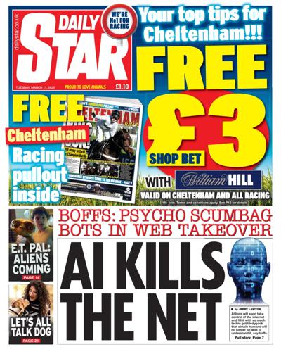 Daily Star Newspaper Front Page (UK) for 11 March 2025