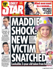 Daily Star (UK) Newspaper Front Page for 11 April 2014