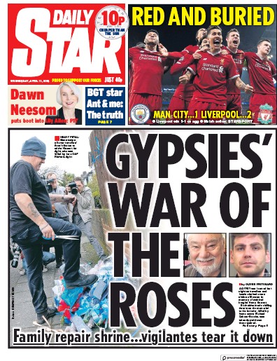 Daily Star Newspaper Front Page (UK) for 11 April 2018