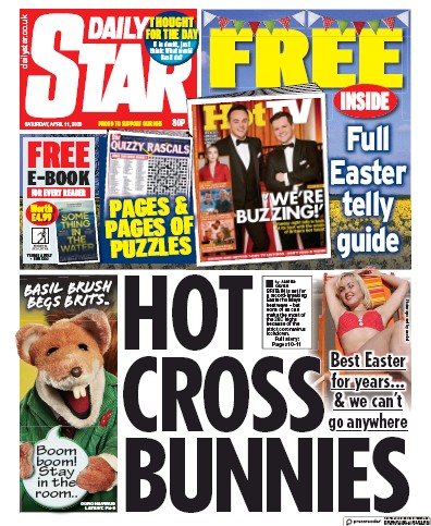 Daily Star Newspaper Front Page (UK) for 11 April 2020