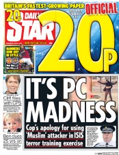 Daily Star (UK) Newspaper Front Page for 11 May 2016
