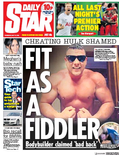 Daily Star Newspaper Front Page (UK) for 11 May 2018