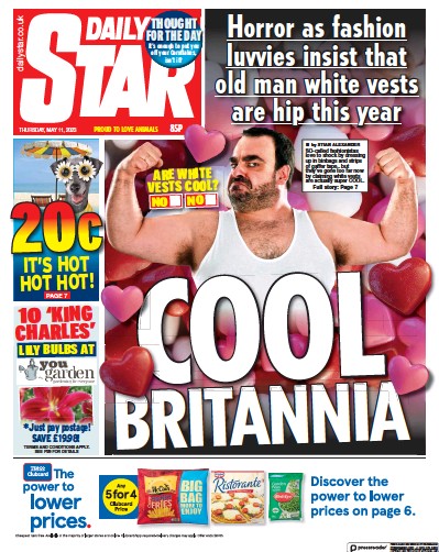 Daily Star Newspaper Front Page (UK) for 11 May 2023