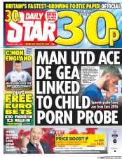 Daily Star (UK) Newspaper Front Page for 11 June 2016