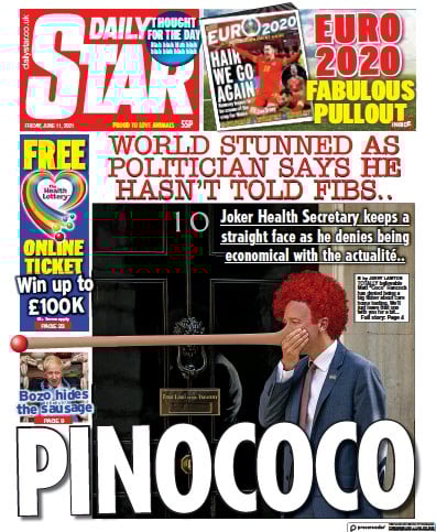 Daily Star Newspaper Front Page (UK) for 11 June 2021