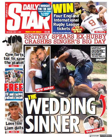 Daily Star Newspaper Front Page (UK) for 11 June 2022