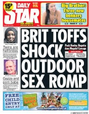 Daily Star (UK) Newspaper Front Page for 11 July 2014