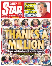 Daily Star (UK) Newspaper Front Page for 11 September 2012