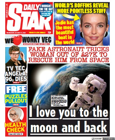 Daily Star Newspaper Front Page (UK) for 12 October 2022