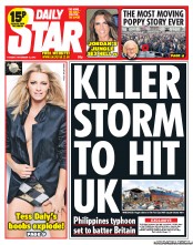 Daily Star (UK) Newspaper Front Page for 12 November 2013