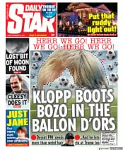 Daily Star (UK) Newspaper Front Page for 12 November 2021