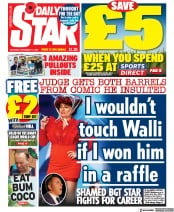 Daily Star front page for 12 November 2022
