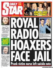 Daily Star (UK) Newspaper Front Page for 12 December 2012