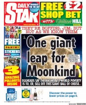 Daily Star (UK) Newspaper Front Page for 12 February 2022