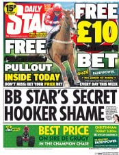 Daily Star Newspaper Front Page (UK) for 12 March 2014