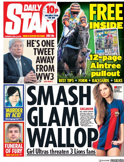 Daily Star Newspaper Front Page (UK) for 12 April 2018