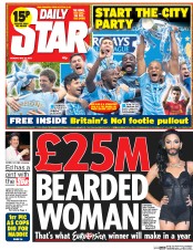 Daily Star (UK) Newspaper Front Page for 12 May 2014