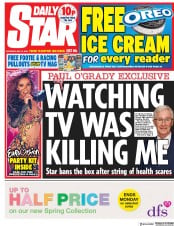 Daily Star (UK) Newspaper Front Page for 12 May 2018