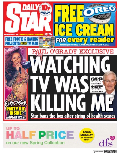 Daily Star Newspaper Front Page (UK) for 12 May 2018