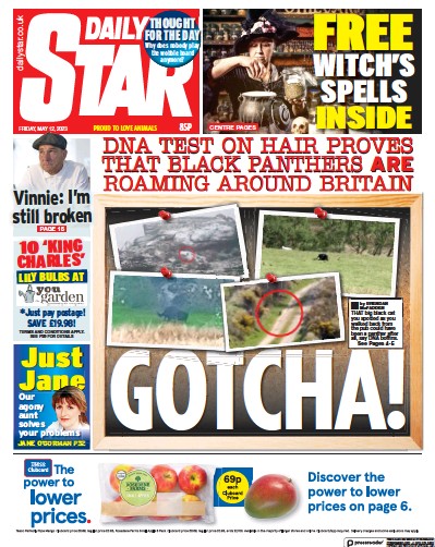 Daily Star Newspaper Front Page (UK) for 12 May 2023