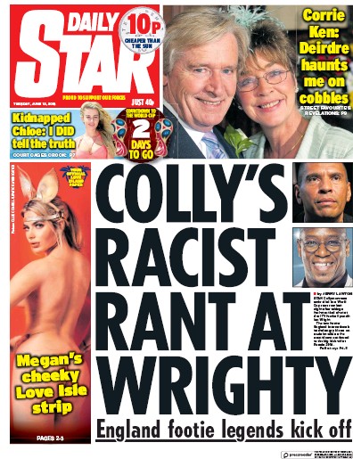 Daily Star Newspaper Front Page (UK) for 12 June 2018