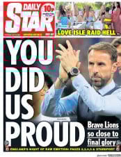 Daily Star (UK) Newspaper Front Page for 12 July 2018