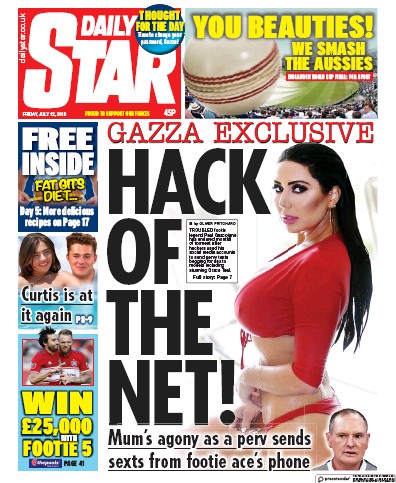 Daily Star Newspaper Front Page (UK) for 12 July 2019