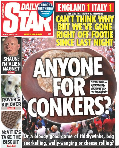 Daily Star Newspaper Front Page (UK) for 12 July 2021