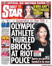 Daily Star (UK) Newspaper Front Page for 12 August 2011