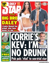 Daily Star (UK) Newspaper Front Page for 12 August 2013
