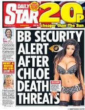 Daily Star (UK) Newspaper Front Page for 12 August 2016