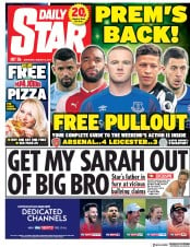 Daily Star (UK) Newspaper Front Page for 12 August 2017