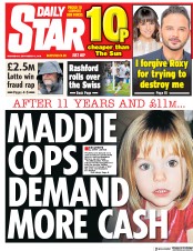 Daily Star (UK) Newspaper Front Page for 12 September 2018