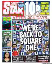 Daily Star (UK) Newspaper Front Page for 13 October 2020