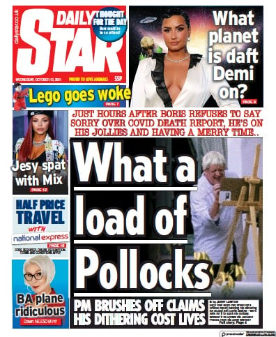 Daily Star Newspaper Front Page (UK) for 13 October 2021