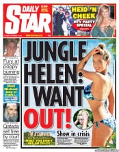 Daily Star (UK) Newspaper Front Page for 13 November 2012