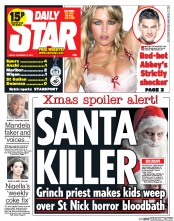 Daily Star Newspaper Front Page (UK) for 13 December 2013